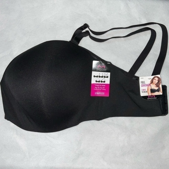 Maidenform Self Expressions Strapless Bra, Black. Sz. 38DDD NWT - Picture 3 of 8
